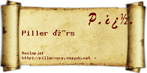 Piller Örs névjegykártya
